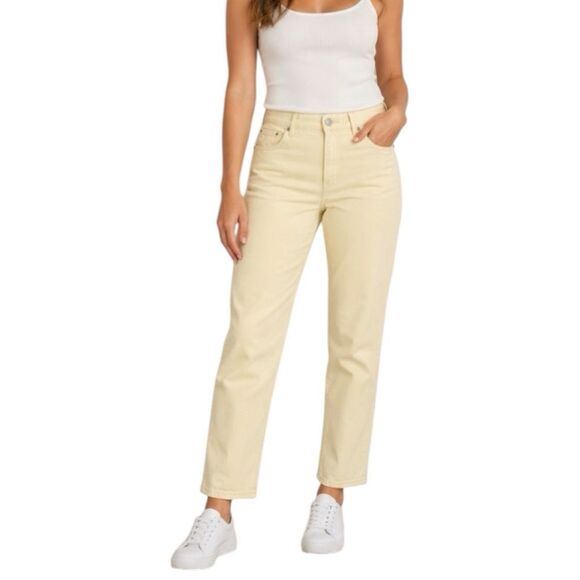 Banana Republic Factory Pants - Banana Republic Butter yellow Girlfriend Jeans Size 10 Straight leg 5 Pocket